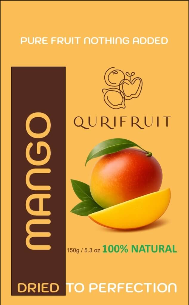 Dehydrated Mango presented in a pouch, highlighting natural superfood qualities and clean packaging design.