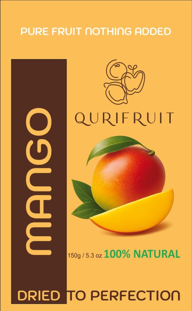 Dehydrated Mango presented in a pouch, highlighting natural superfood qualities and clean packaging design.