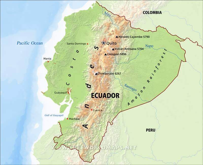 Map of Ecuador